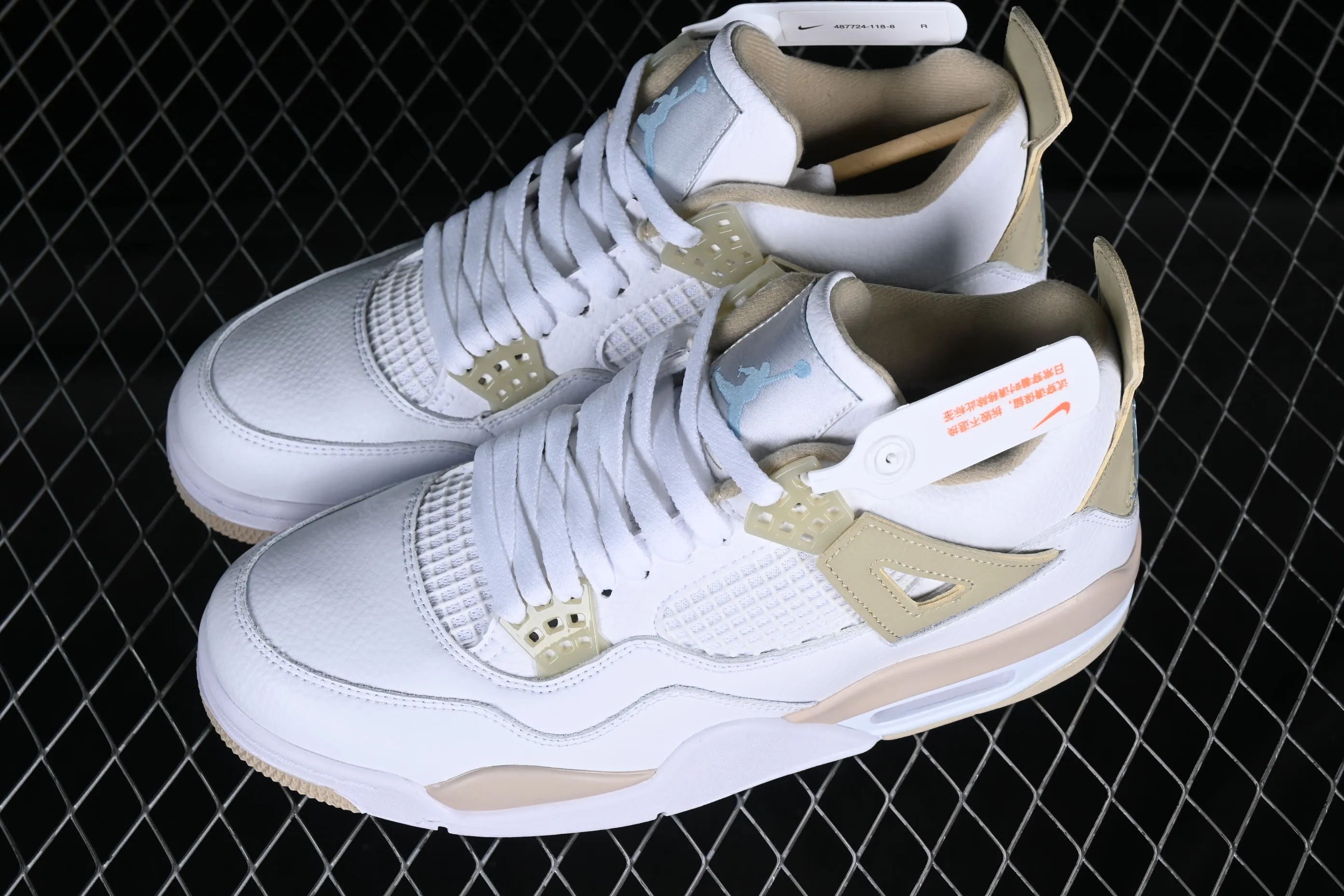 All categories Air Jordan Jordan series basketball shoes Air Jordan 4 Air Jordan 4 Retro "Linen" AJ4 Joe 4 sand color basketball shoes 487724-118
